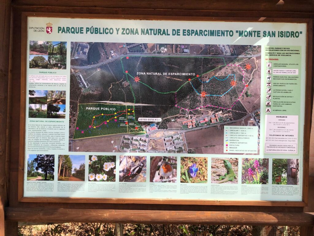 Plano del parque Monte San Isidro